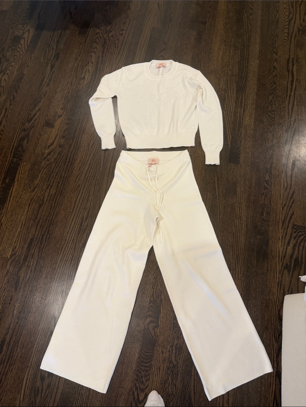 Kilte Los Angeles Cream Knit Crop Top & Drawstring Pants
